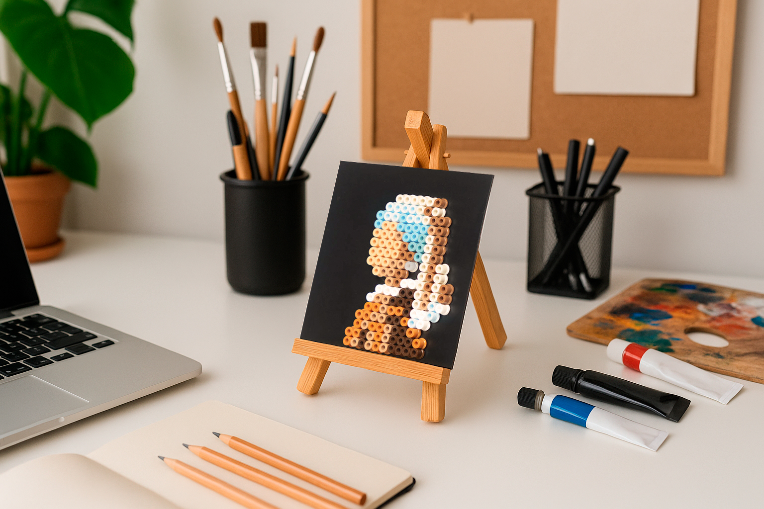 Cuadro Pixel Art - La Joven de La Perla - Johannes Vermeer - Imagen 2