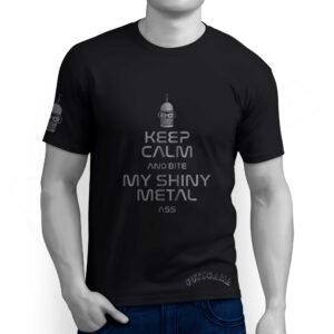 Camiseta Futurama - Bender - Keep Calm and Bite My Shiny Metal Ass